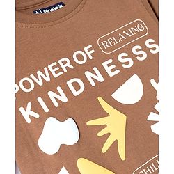 Pine Kids Cotton Knit T-Shirts Graphic Print Round Neck Half Sleeves Cappuccino 4-5 Years
