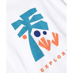 Pine Kids Cotton Knit T-Shirts with Front & Back Explore Graphic Print Round Neck Half Sleeves Snow White 4-5 Years