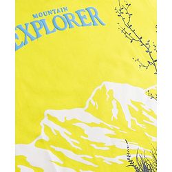 Pine Kids Cotton Knit Half Sleeves T-Shirt With Mountain Print - Limegreen
