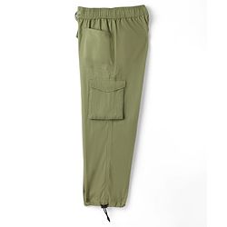 Pine Kids 100% Cotton Woven Full Length Solid Trouser With Cargo Pockets - Olive Green