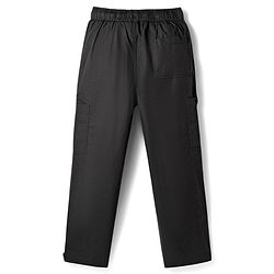 Pine Kids Cotton Woven Solid Full Length Trouser - Black