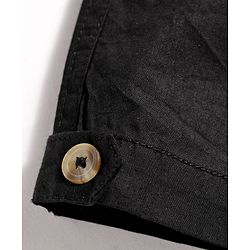 Pine Kids Cotton Woven Solid Full Length Trouser - Black