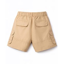 Pine Kids Cotton Woven Solid Shorts - Beige