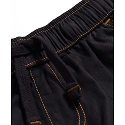 Pine Kids Cotton Woven Solid Color Shorts - Black