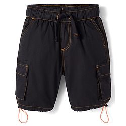 Pine Kids Cotton Woven Solid Color Shorts - Black