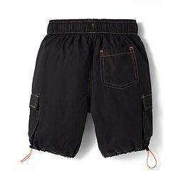 Pine Kids Cotton Woven Solid Color Shorts - Black