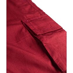 Pine Kids Cotton Woven Solid Color Shorts - Dark Red