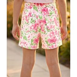 Pine Kids 100% Cotton Woven Floral Printed Shorts - Pink