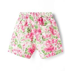 Pine Kids 100% Cotton Woven Floral Printed Shorts - Pink