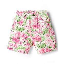 Pine Kids 100% Cotton Woven Floral Printed Shorts - Pink