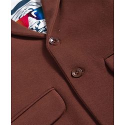 Pine Kids Knit Full Sleeves Party Blazer & Tiger Printed T-Shirt - Brown