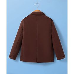 Pine Kids Knit Full Sleeves Party Blazer & Tiger Printed T-Shirt - Brown