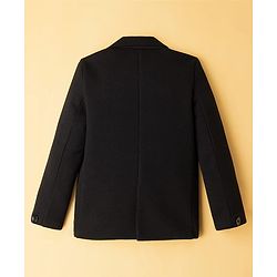 Pine Kids Knit Full Sleeves Solid Color Blazer with Inner Tee - Black