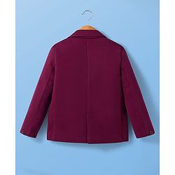 Pine Kids Knit Full Sleeves Party Blazer & Lion Printed T-Shirt - Maroon