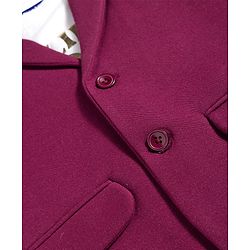 Pine Kids Knit Full Sleeves Party Blazer & Lion Printed T-Shirt - Maroon