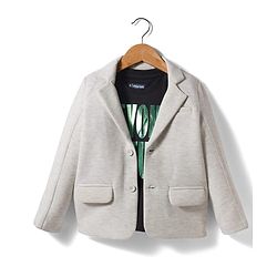 Pine Kids Knit Full Sleeves Solid Color Blazer with Inner Tee - Grey