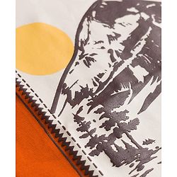 Pine Kids Cotton Knit Half Sleeves T-Shirt with National Park Print - Rust Orange