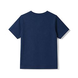 Pine Kids Cotton Knit Half Sleeves T-Shirt With Boat Print - Blue