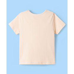 Pine Kids Cotton Knit Half Sleeves Top & Capri Night Suit With Floral Print - Yellow
