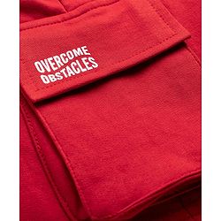 Pine Kids Looper Knit Solid Shorts With Cargo Pockets - Maroon