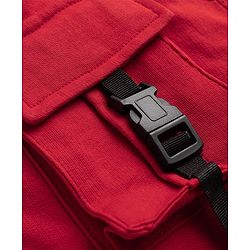 Pine Kids Looper Knit Solid Shorts With Cargo Pockets - Maroon