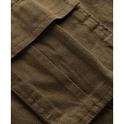 Pine Kids Cotton Elastane Woven Full Length Solid Trouser - Olive Green