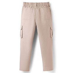 Pine Kids Cotton Elastane Woven Full Length Solid Color Trouser - Beige