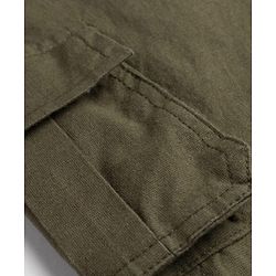 Pine Kids Cotton Elastane Woven Full Length Solid Color Trouser with Pocket - Olive Green