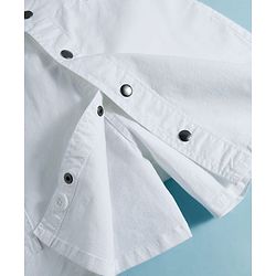 Pine Kids Cotton Elastane Woven Above Knee Length Solid Colour Skirt - White
