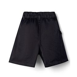 Pine Kids Cotton Elastane Woven Above Knee Length Solid Color Skirt - Black