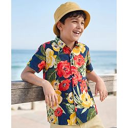 Pine Kids Half Sleeves Floral Printed Shirt for 6-7 Year Old Boys - Multicolour