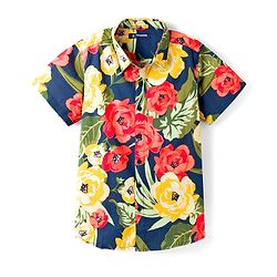 Pine Kids Half Sleeves Floral Printed Shirt for 6-7 Year Old Boys - Multicolour