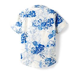 Pine Kids 100% Cotton Knit Half Sleeves Floral Printed Shirt - Multicolour