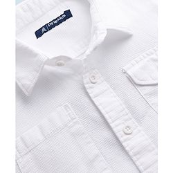 Pine Kids Cotton Woven Half Sleeves Text Printed Shirt - White