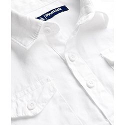 Pine Kids 100% Cotton Woven Full Sleeves Solid Shirt - White