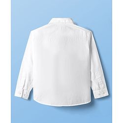 Pine Kids 100% Cotton Woven Full Sleeves Solid Shirt - White