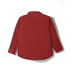 Pine Kids Cotton Woven Full Sleeves Shirt With Text Print - Rust