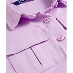 Pine Kids Cotton Lycra Knit Half Sleeves Solid Color Jumpsuit - Lilac