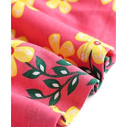 Pine Kids Cotton Woven One Piece Dresses/Frocks with Short Sleeves, Collar Neck, Floral Print Multi Color 4-5 Years