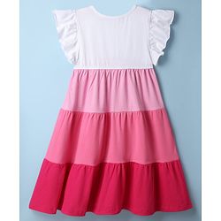 Pine Kids Cotton Knit One Piece Dresses/Frocks with Ruffled Sleeves Multicolor 5-6 Years