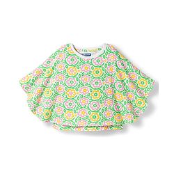 Pine Kids Cotton Knit Poncho Top Floral Print Multicolor 4-5 Years