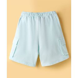 Pine Kids Looper Knit Shorts with Patch Detailing - Aqua Blue