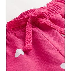 Pine Kids Looper Knit Heart Printed Shorts - Pink