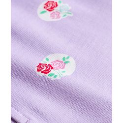 Pine Kids Looper Knit Knee Length Floral Printed Shorts  - Purple
