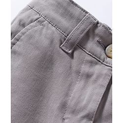 Pine Kids Cotton Elastane Woven Full Length Solid Color Trouser - Light Grey