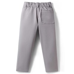 Pine Kids Cotton Elastane Woven Full Length Solid Color Trouser - Light Grey