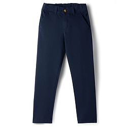 Pine Kids Cotton Elastane Woven Solid Color Trousers - Navy Blue
