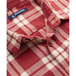 Pine Kids Cotton Woven Half Sleeves Checkered Shirt - Red