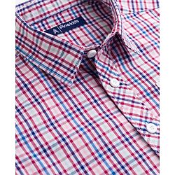 Pine Kids Cotton Woven Half Sleeves Checkered Shirt - Purple