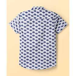 Pine Kids Cotton Woven Half Sleeves Floral Printed Shirt - White